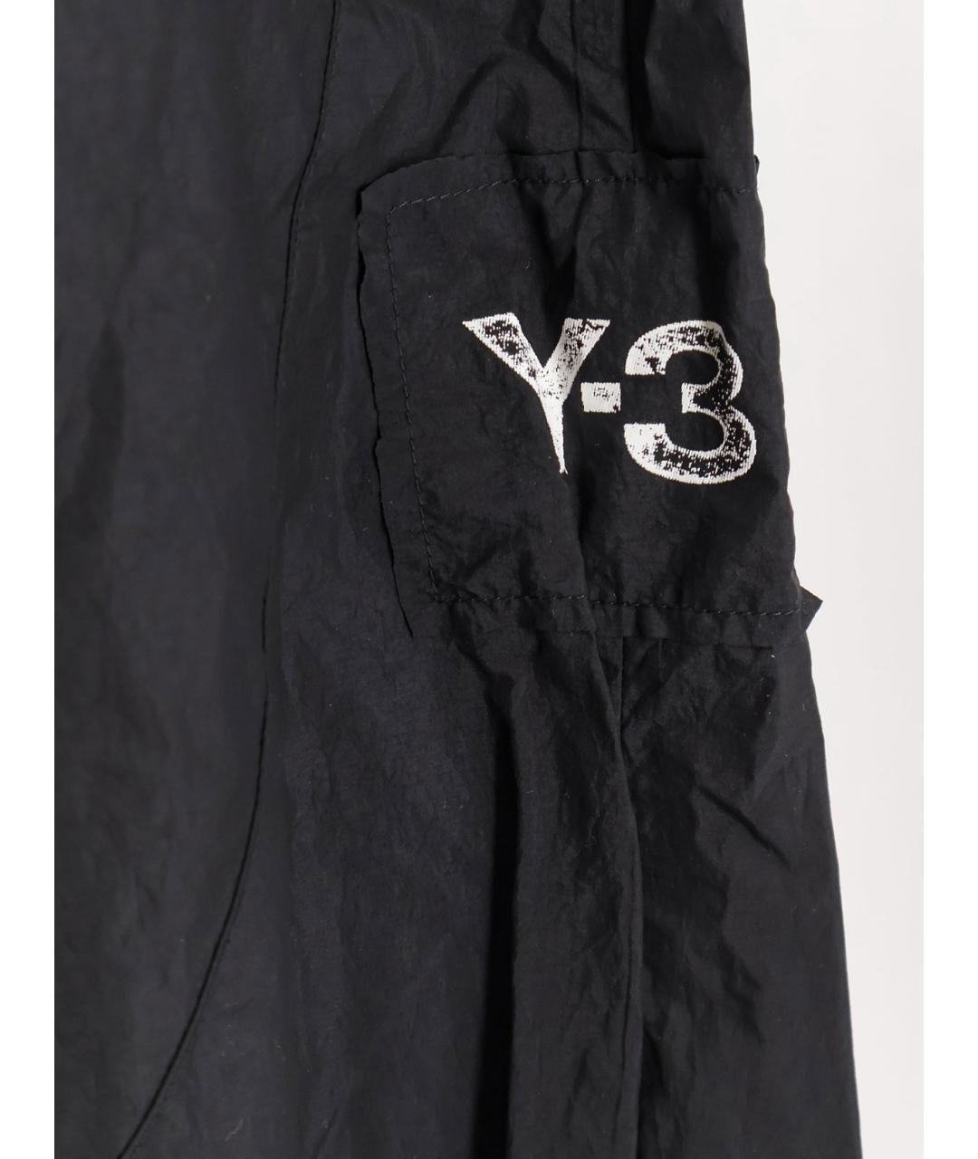 Y-3 Черные полиамидовые повседневные брюки, фото 3