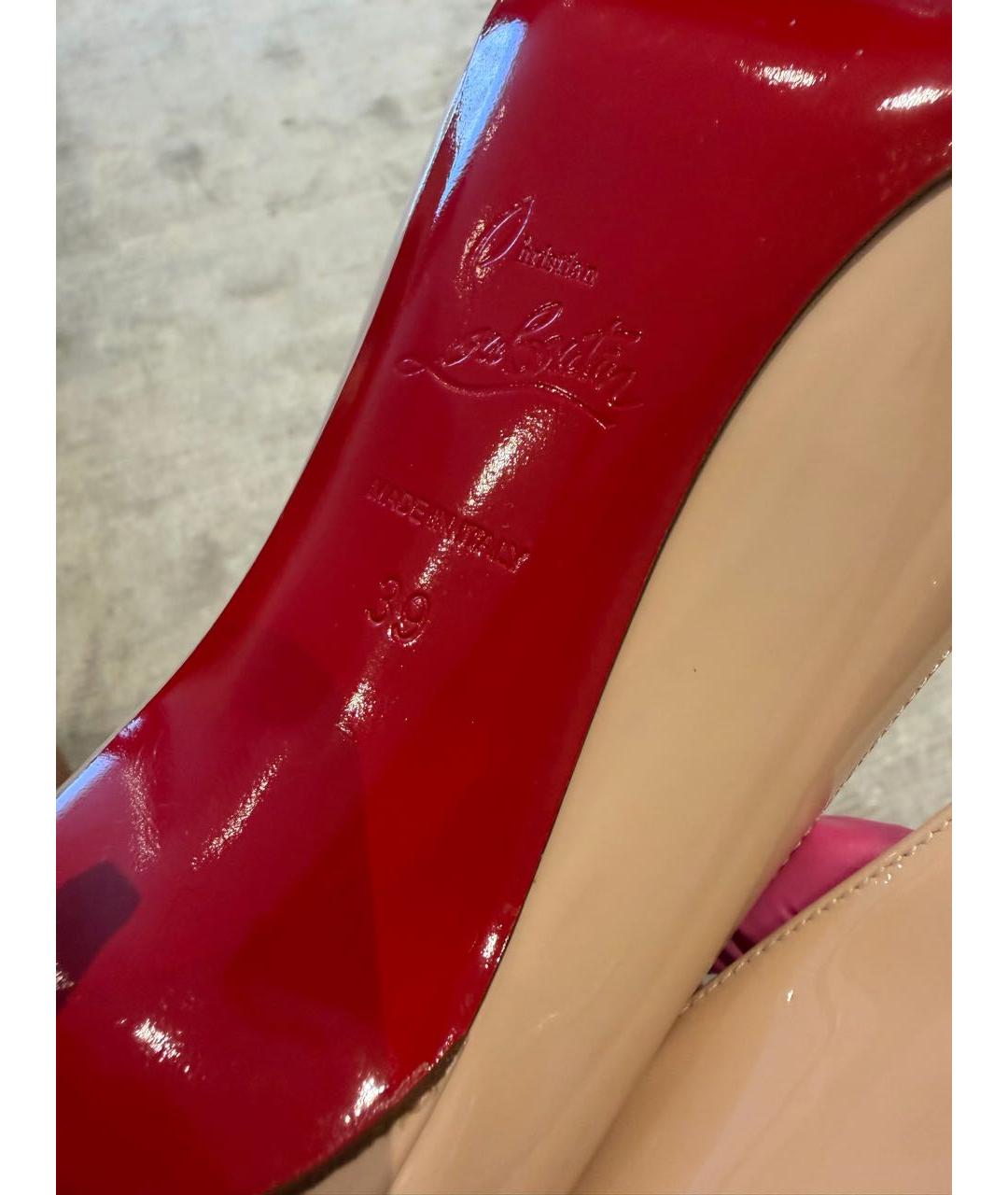 CHRISTIAN LOUBOUTIN Бежевые туфли из лакированной кожи, фото 5