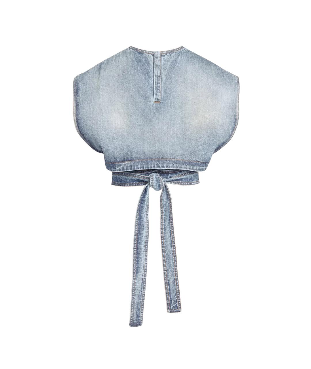 ALAIA Голубая хлопковая блузы, фото 2