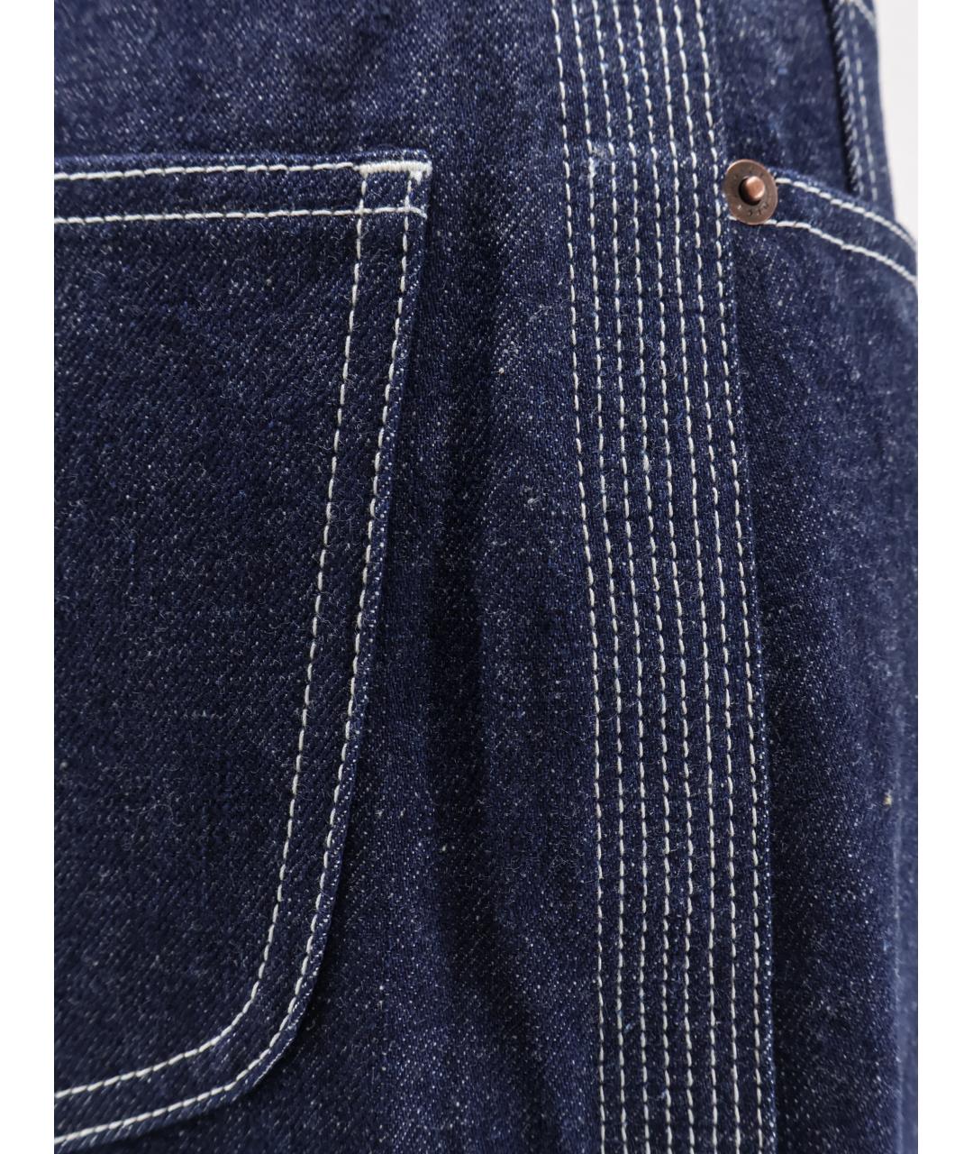 CELINE Синие хлопковые прямые джинсы, фото 3