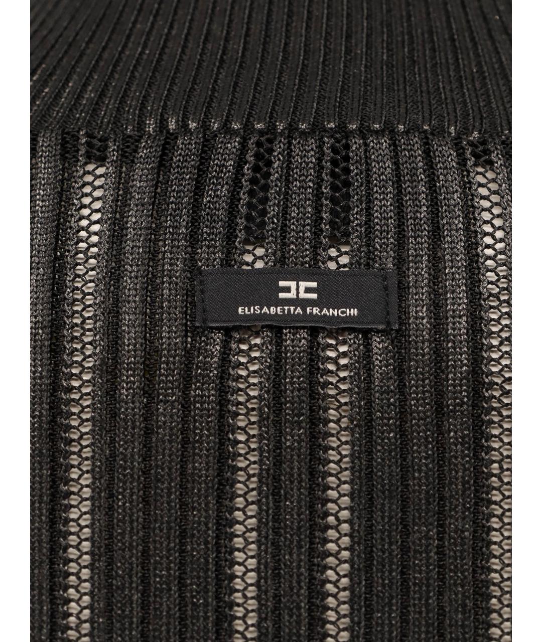 ELISABETTA FRANCHI Черная полиэстеровая водолазка, фото 3