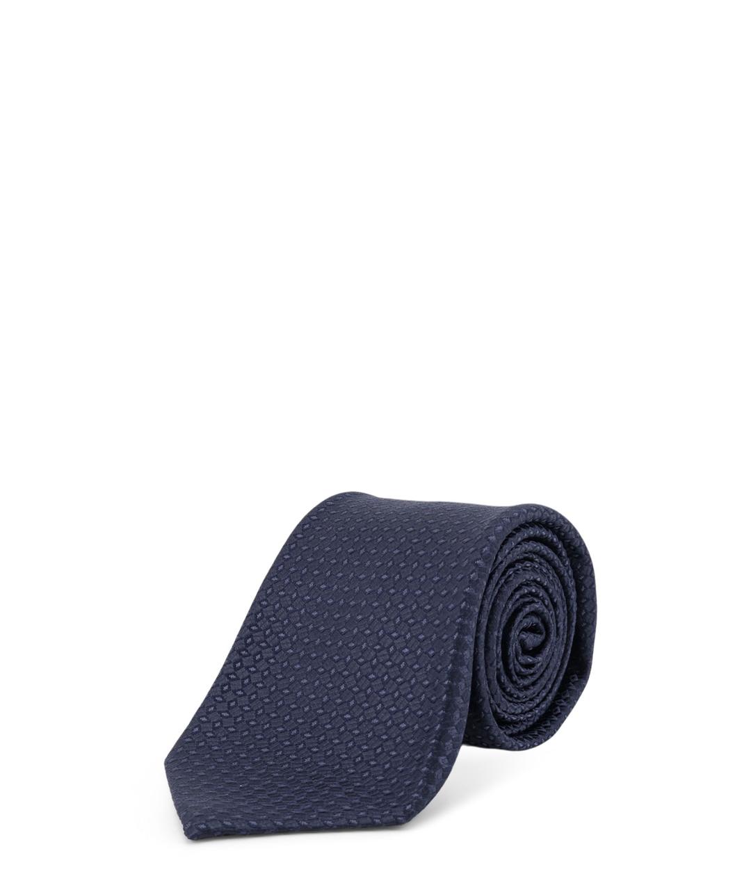 KITON Темно-синий шелковый галстук, фото 1