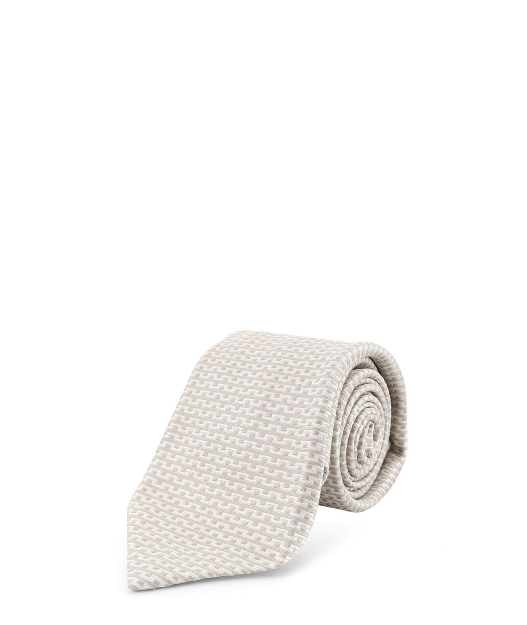 KITON Бежевый шелковый галстук, фото 2