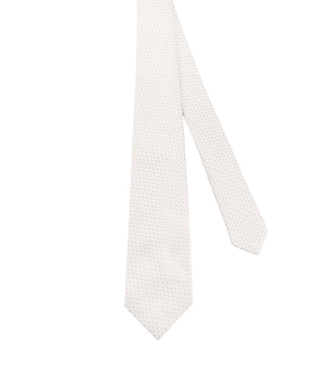 KITON Белый шелковый галстук, фото 1