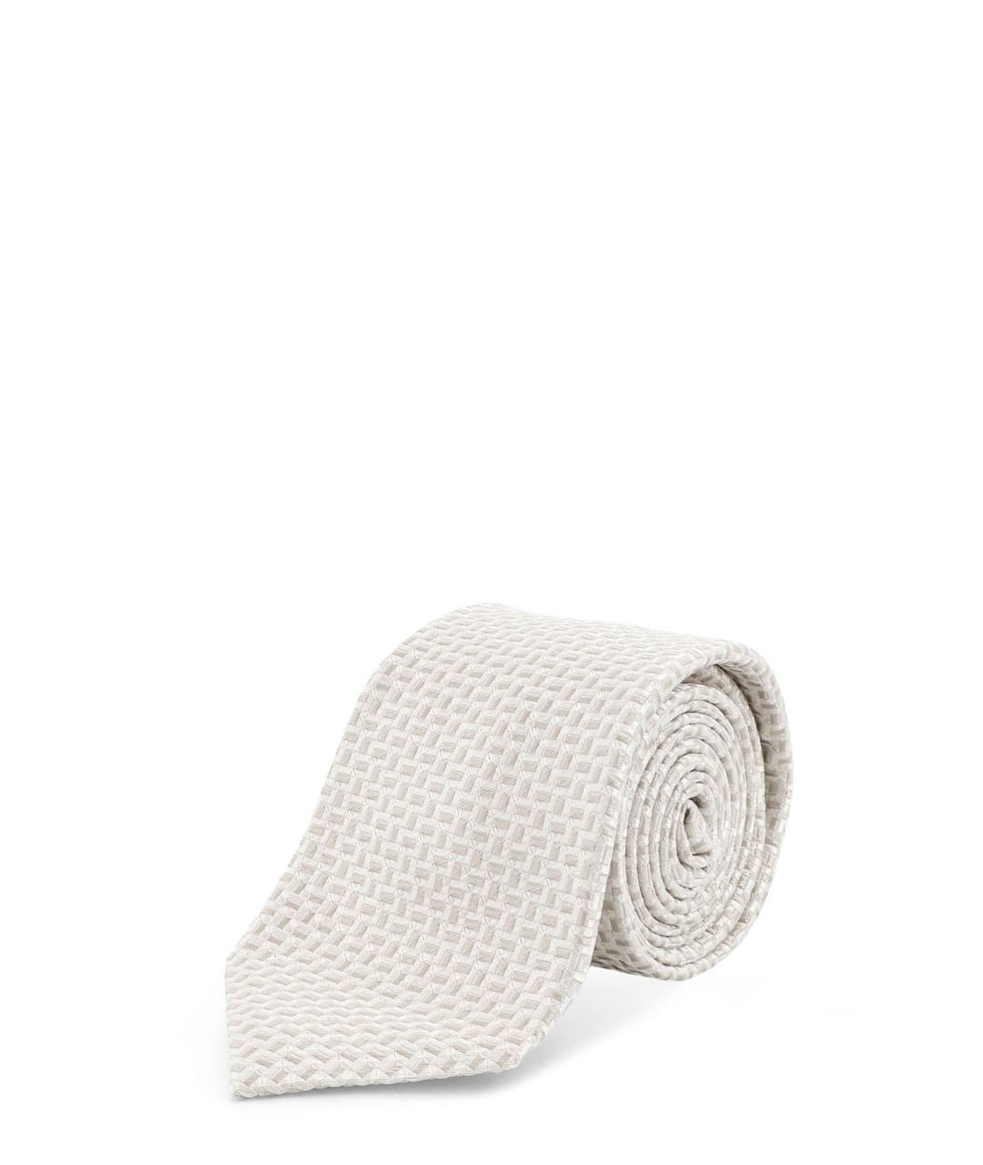 KITON Белый шелковый галстук, фото 2