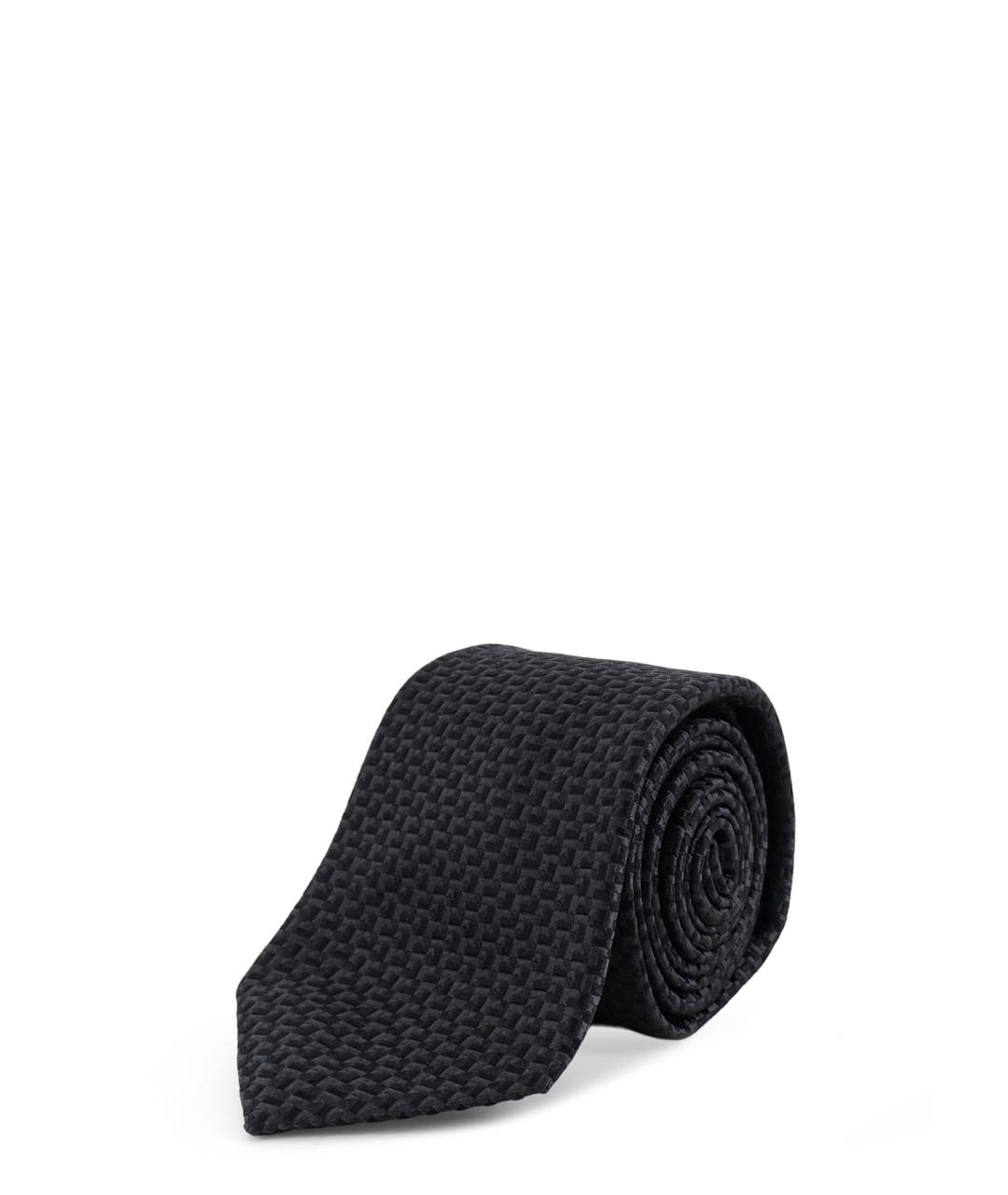 KITON Черный шелковый галстук, фото 2