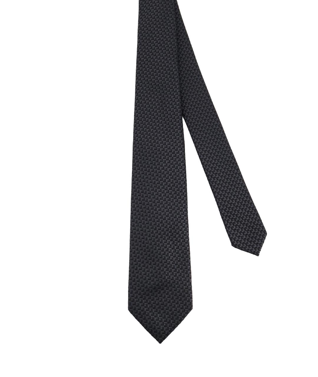 KITON Черный шелковый галстук, фото 1