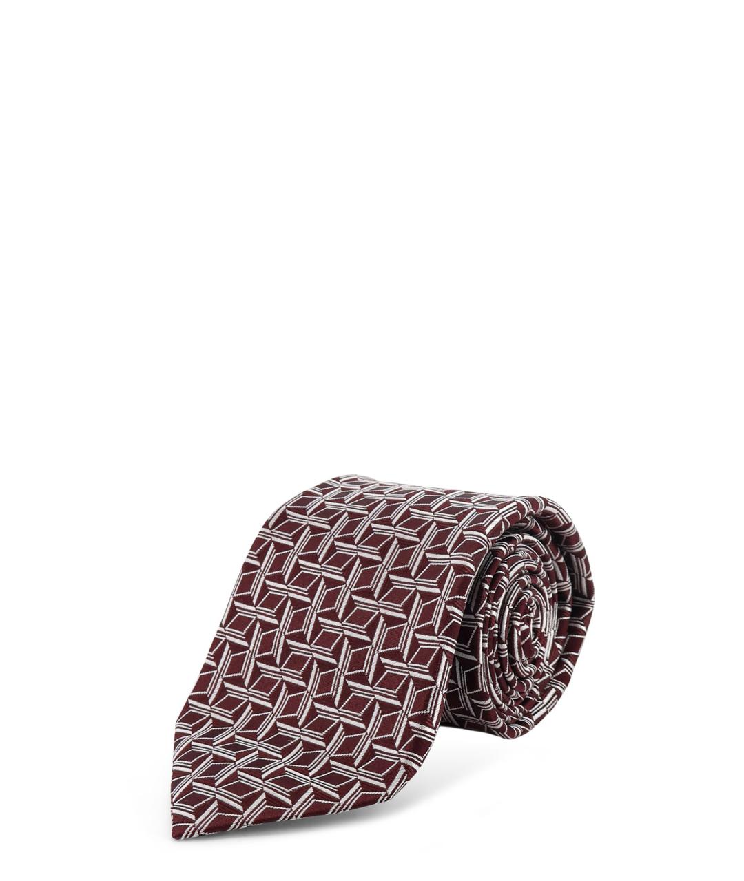 KITON Бордовый шелковый галстук, фото 1
