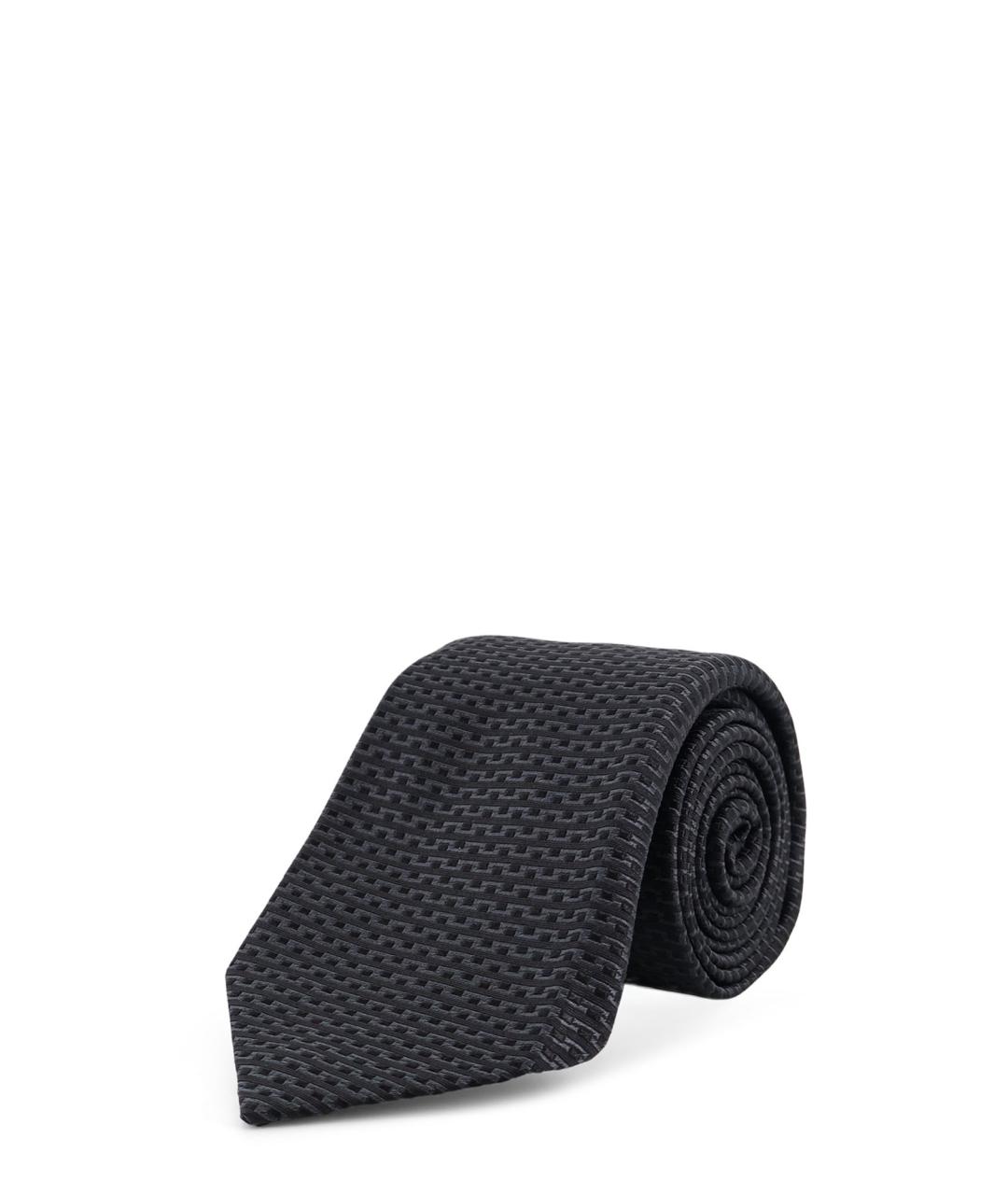 KITON Черный шелковый галстук, фото 1