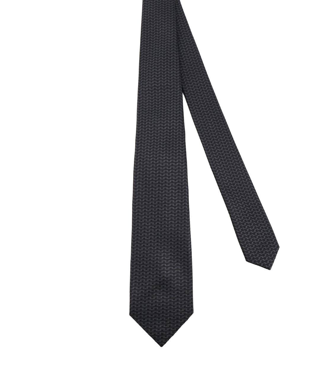 KITON Черный шелковый галстук, фото 2