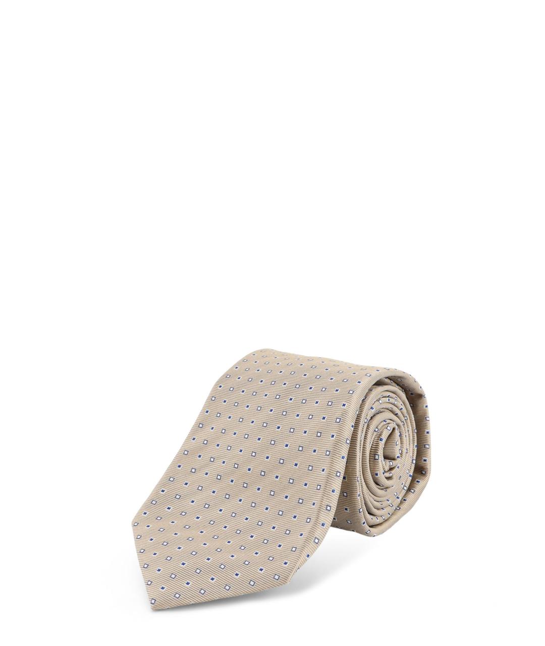 KITON Бежевый шелковый галстук, фото 2