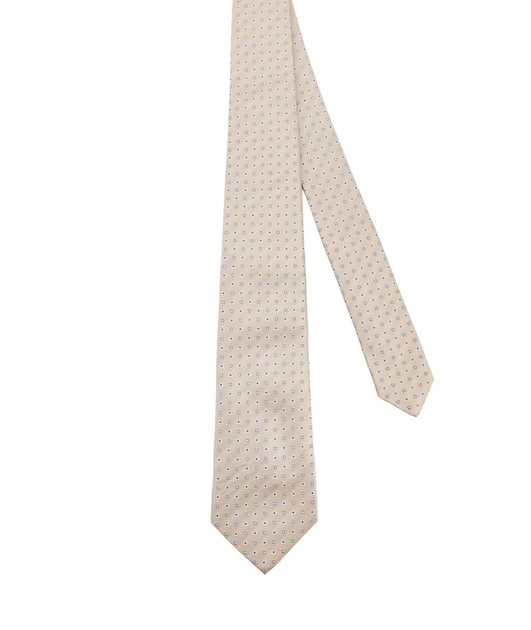 KITON Бежевый шелковый галстук, фото 1