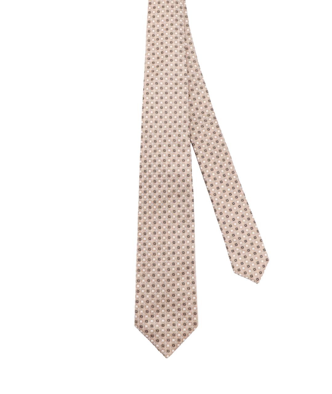 KITON Бежевый шелковый галстук, фото 2