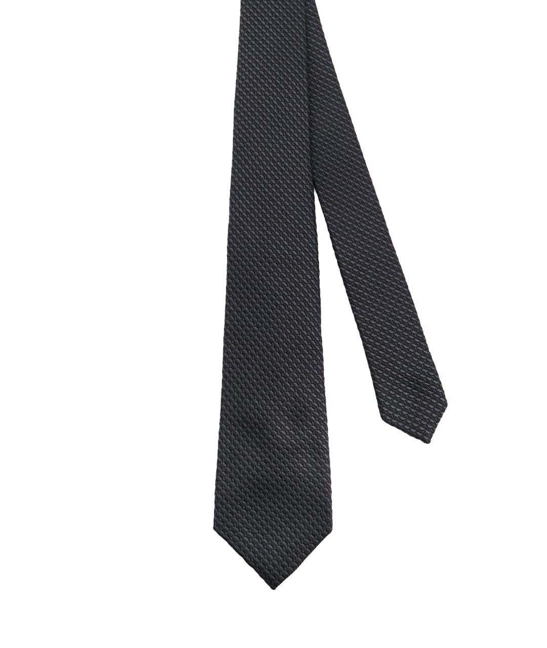 KITON Черный шелковый галстук, фото 2