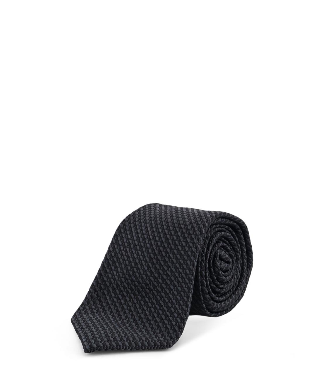 KITON Черный шелковый галстук, фото 1