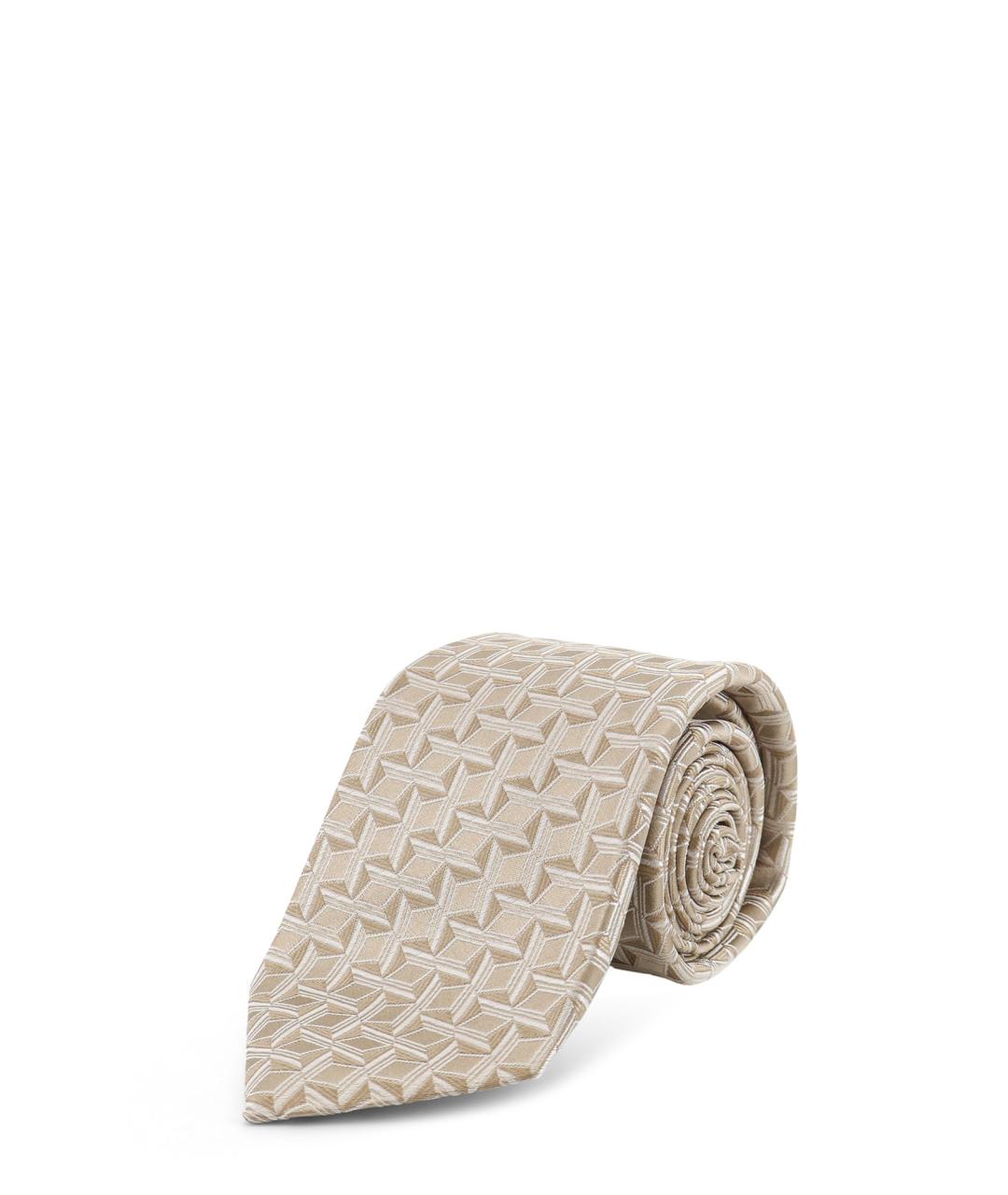 KITON Бежевый шелковый галстук, фото 2