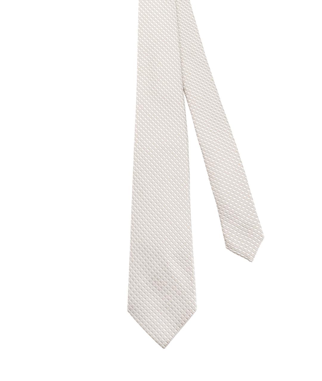 KITON Белый шелковый галстук, фото 1