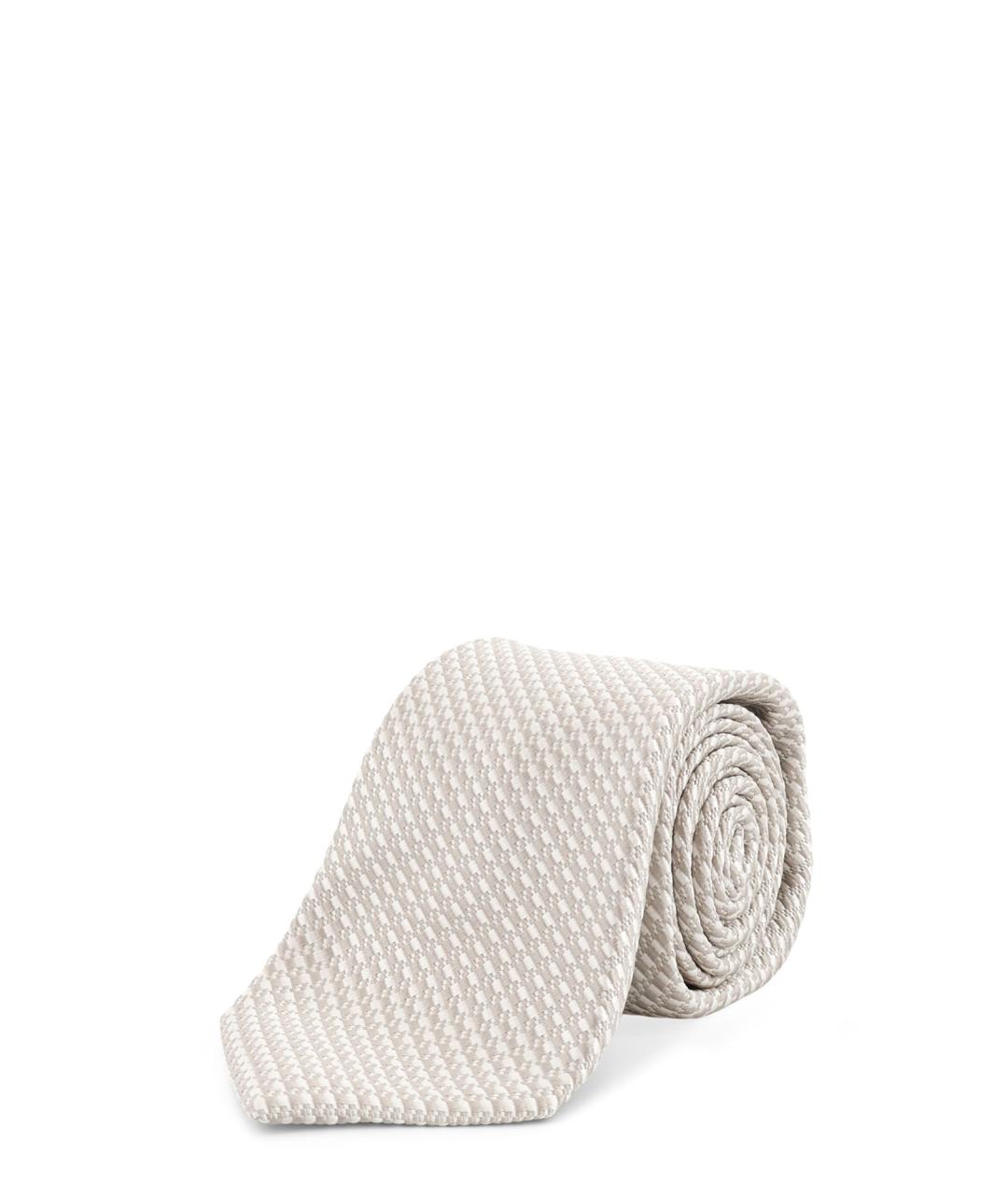 KITON Белый шелковый галстук, фото 2