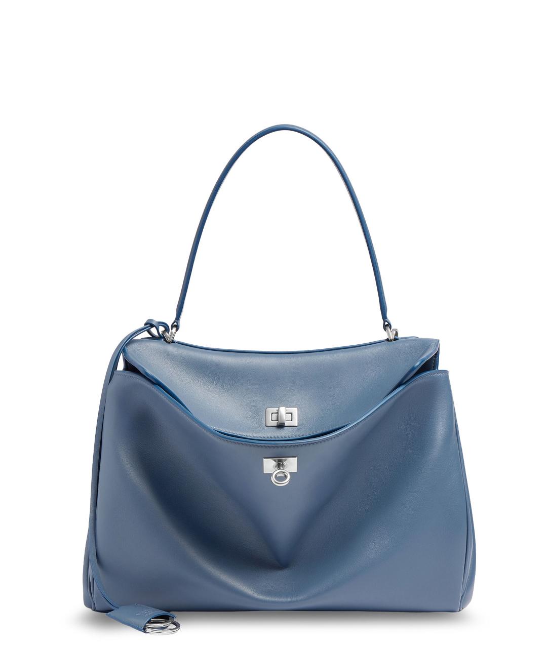 BALENCIAGA Синяя кожаная сумка тоут, фото 1