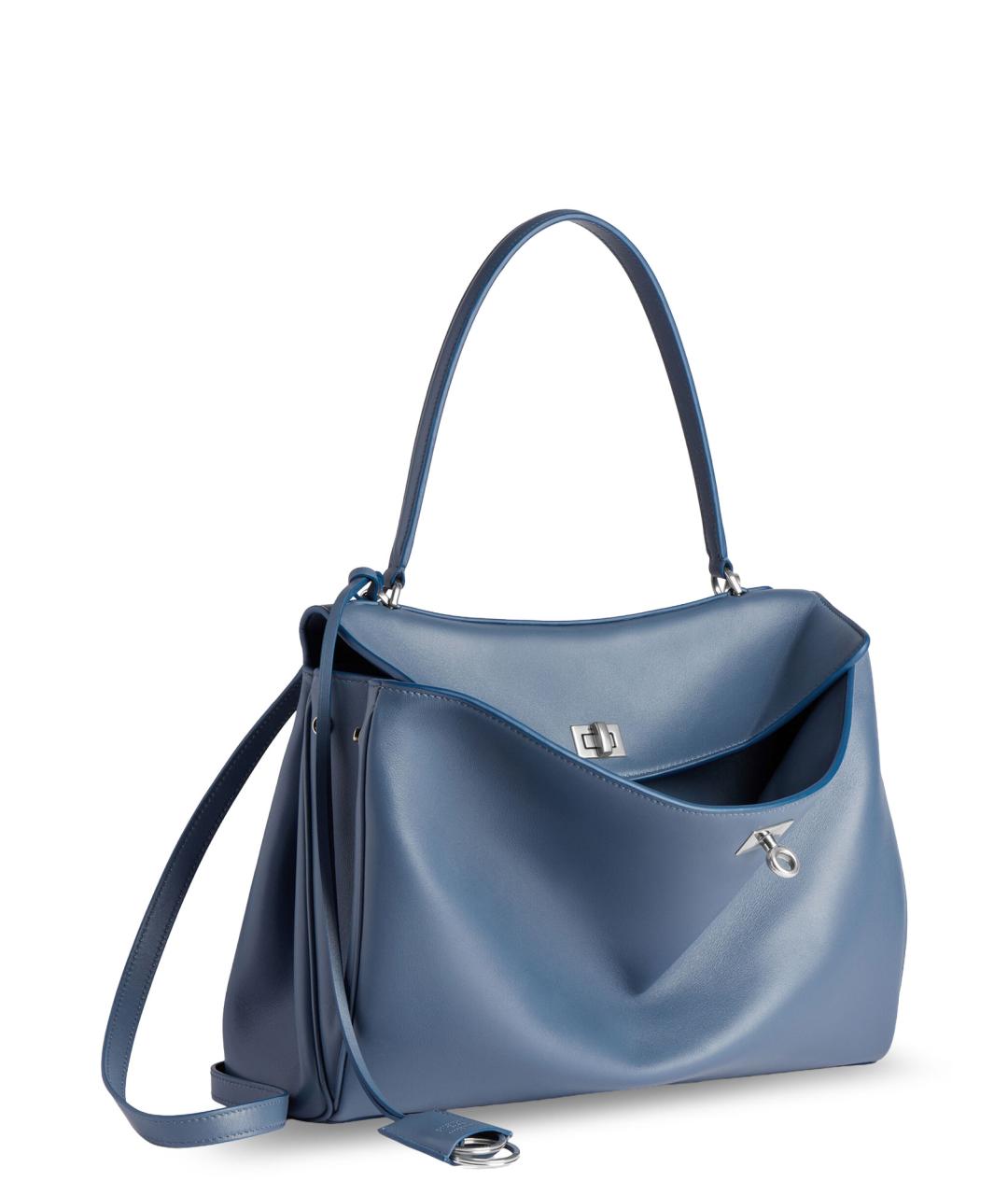 BALENCIAGA Синяя кожаная сумка тоут, фото 3