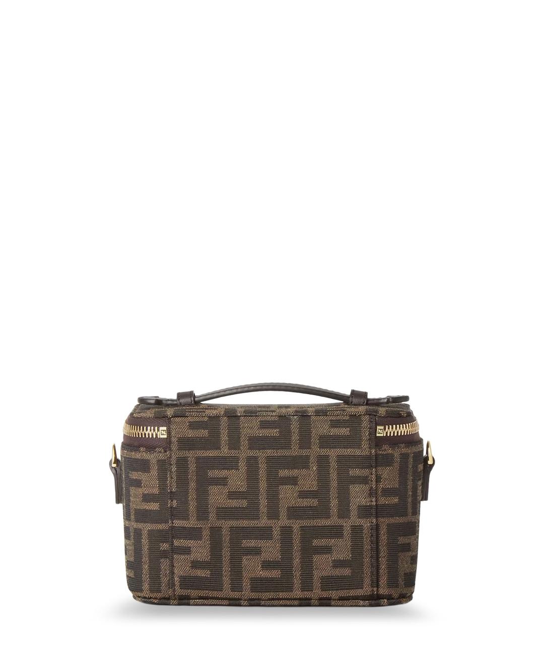 FENDI Коричневая жаккардовая сумка тоут, фото 2