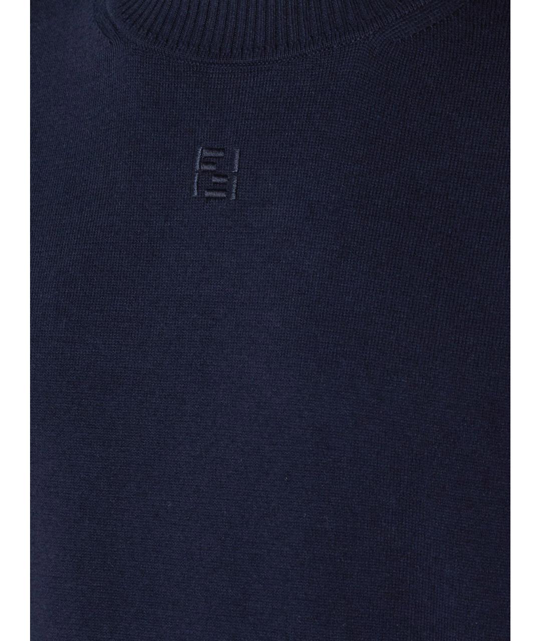 FENDI Синий хлопковый джемпер / свитер, фото 3