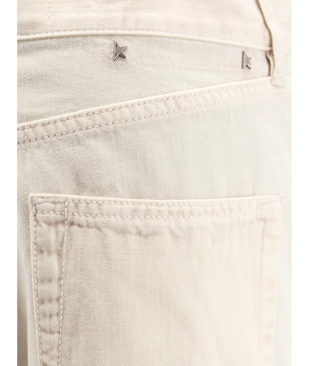 GOLDEN GOOSE DELUXE BRAND Бежевые хлопковые прямые джинсы, фото 3