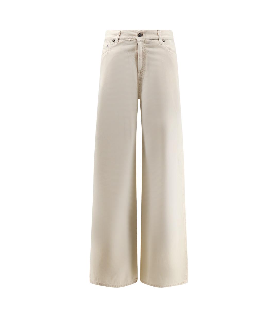 GOLDEN GOOSE DELUXE BRAND Бежевые хлопковые прямые джинсы, фото 1