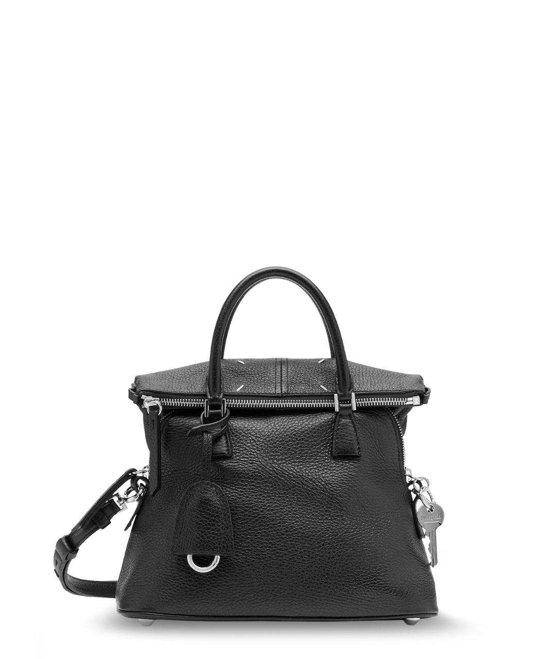 MAISON MARGIELA Черная кожаная сумка тоут, фото 4