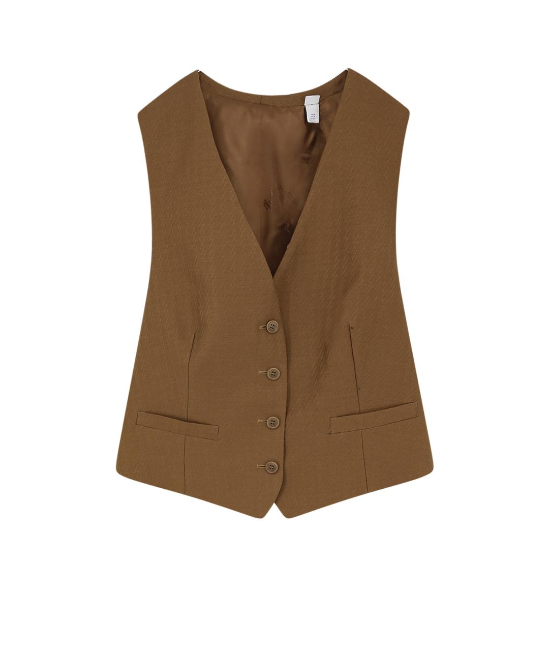 BURBERRY Коричневый шерстяной жилет, фото 1