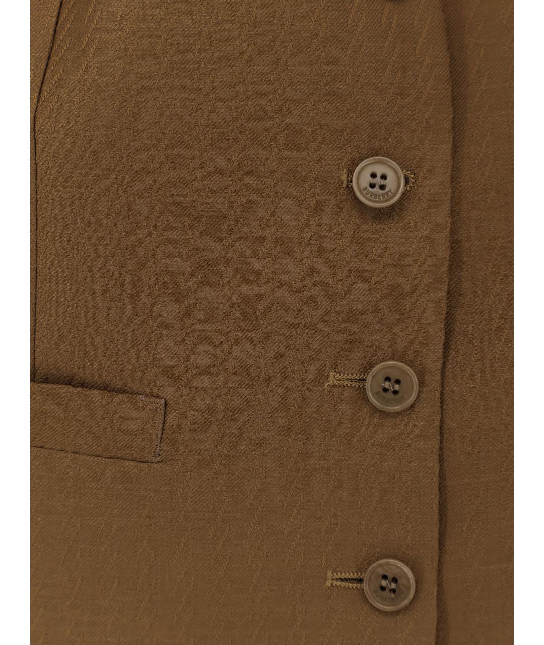 BURBERRY Коричневый шерстяной жилет, фото 3