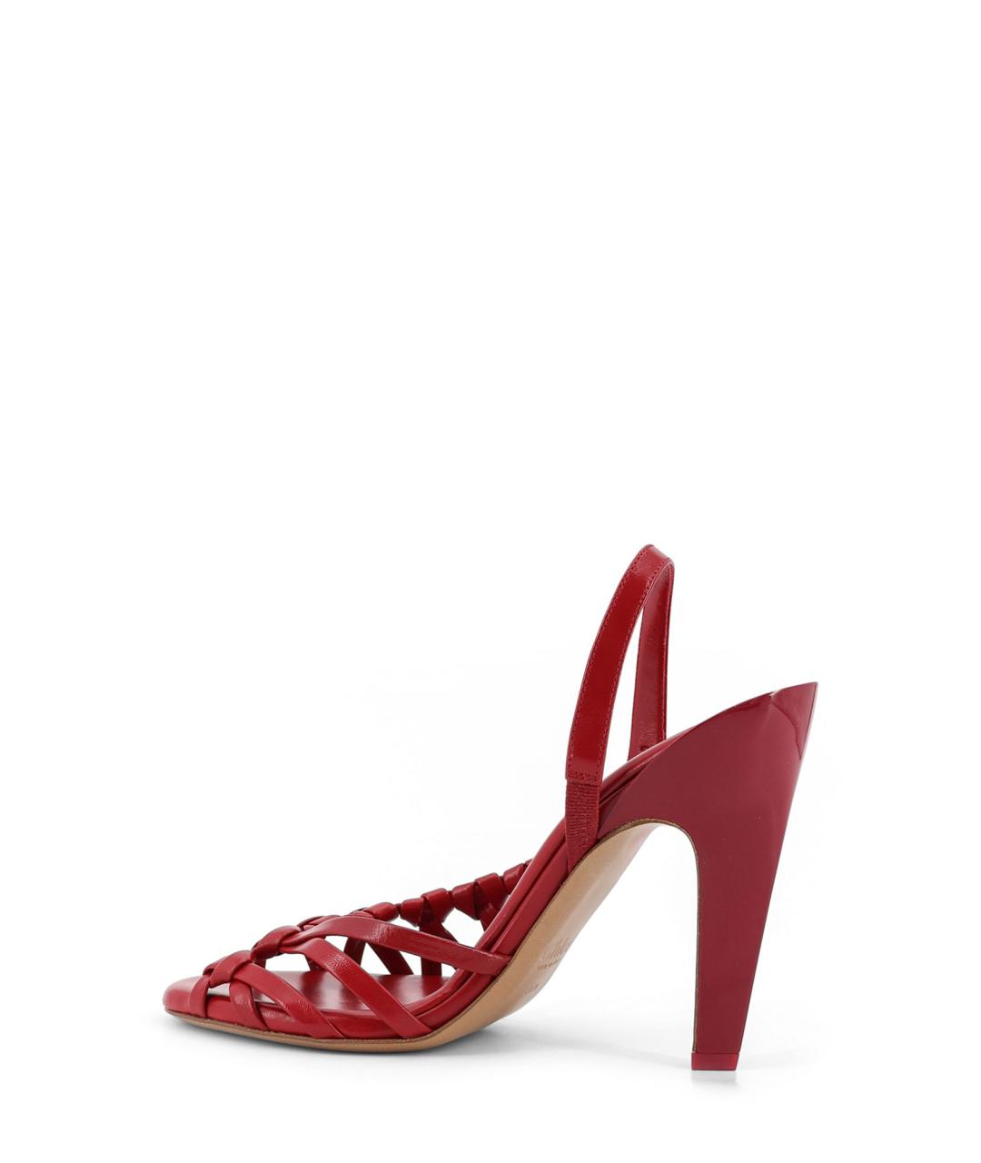 CHLOE Красные кожаные босоножки, фото 3