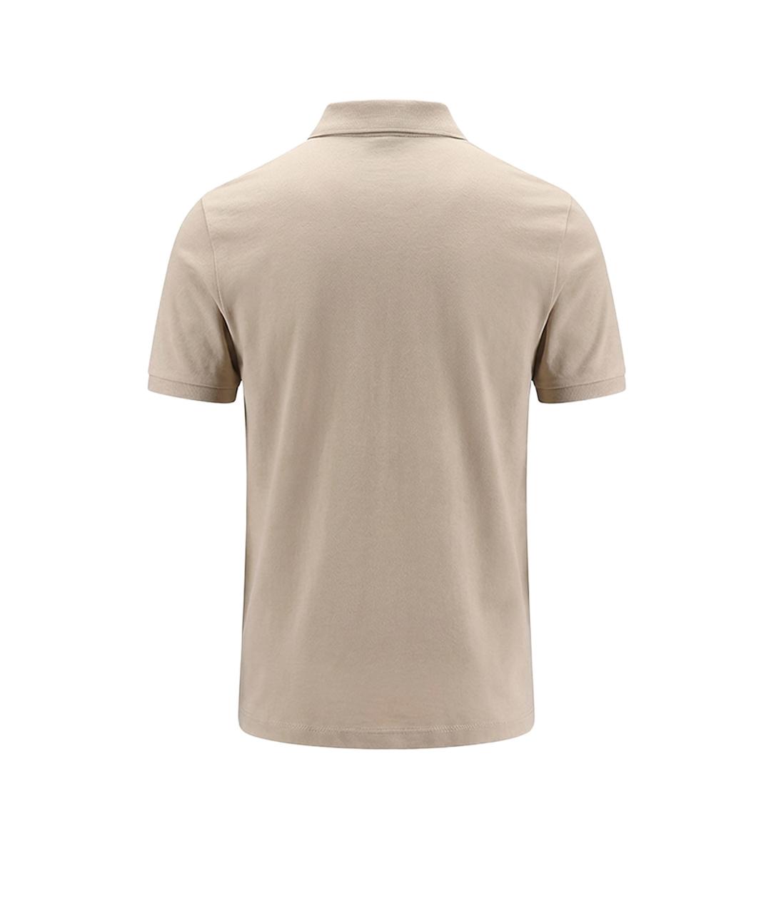 HUGO BOSS Бежевое хлопковое поло с коротким рукавом, фото 2