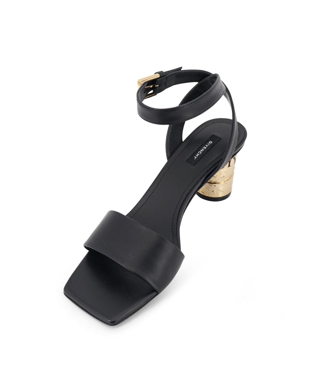 GIVENCHY Черные кожаные босоножки, фото 4
