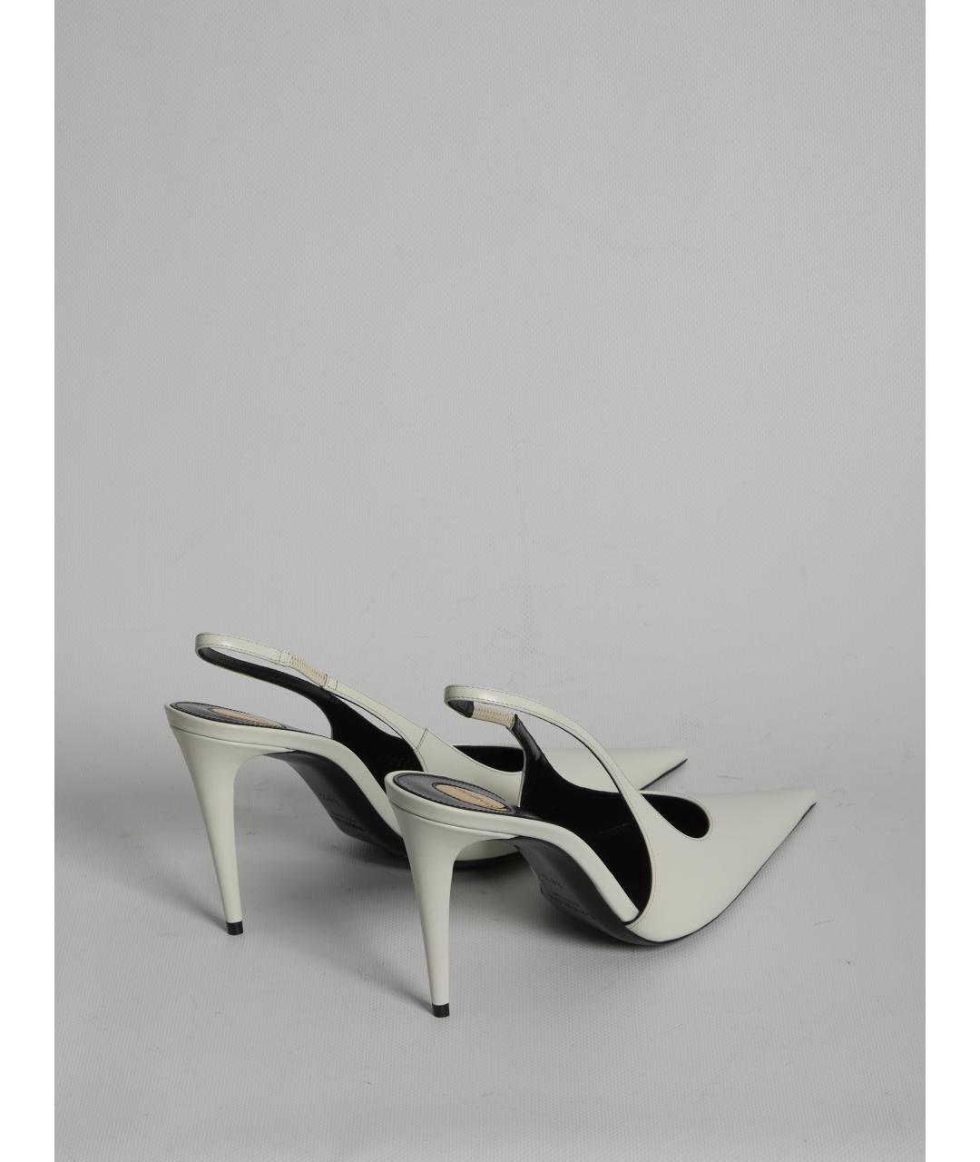 SAINT LAURENT Белые кожаные туфли, фото 3