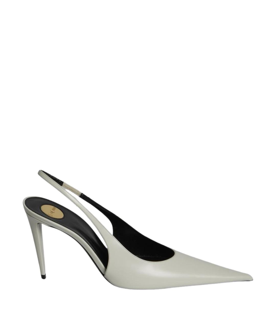 SAINT LAURENT Белые кожаные туфли, фото 1