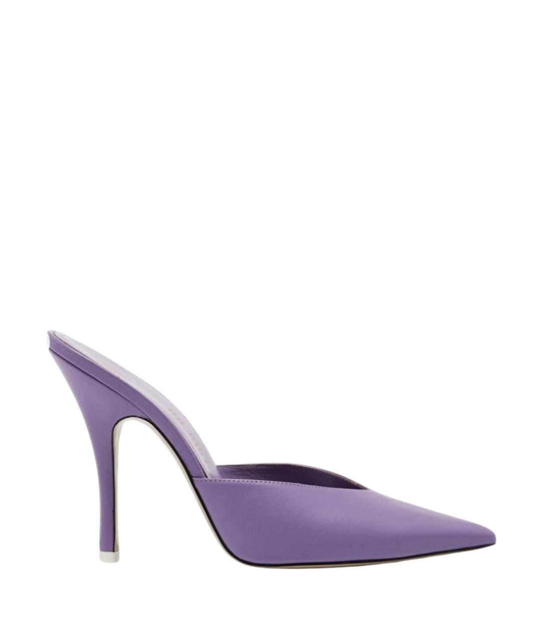 THE ATTICO Фиолетовые кожаные мюли, фото 1