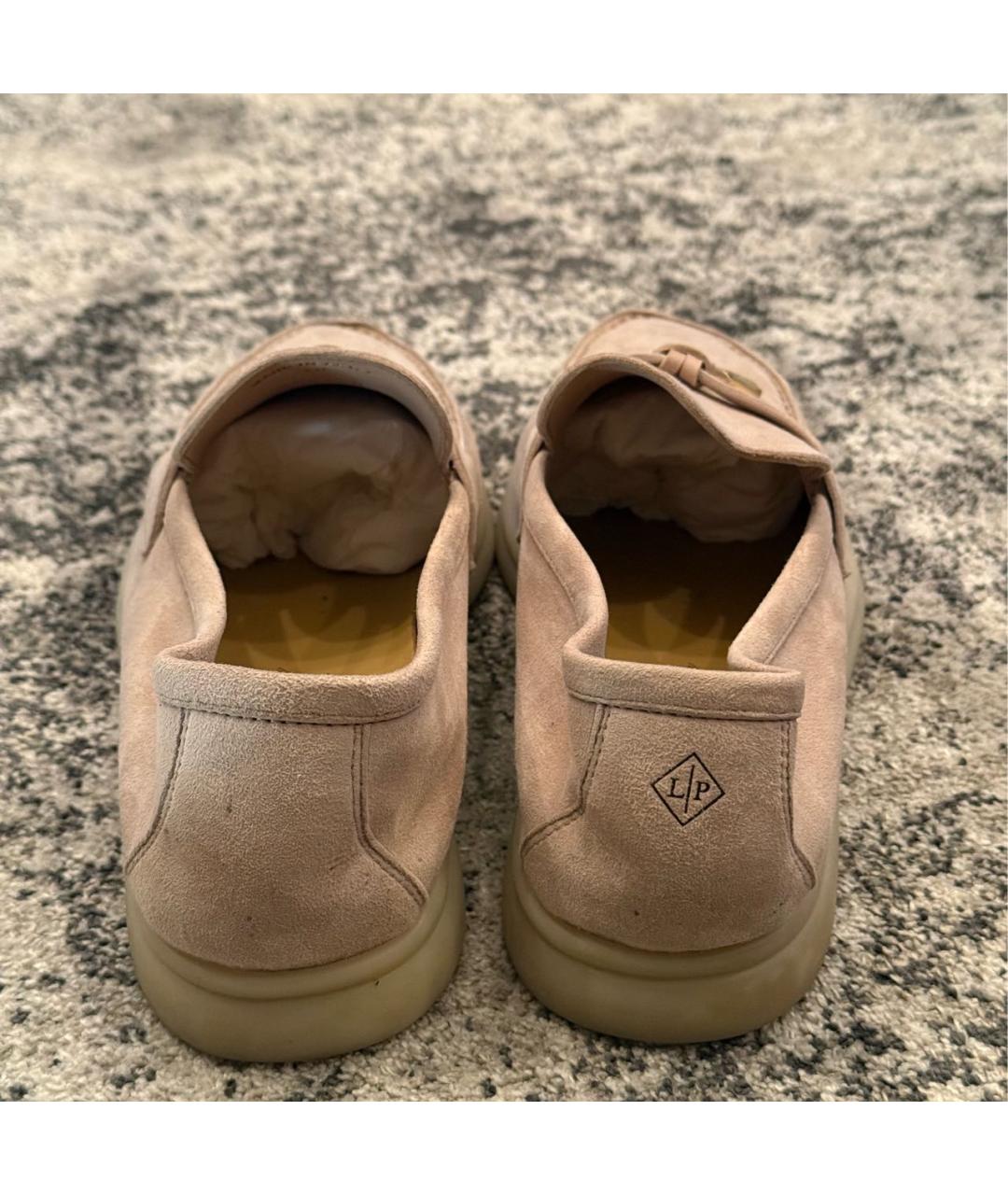 LORO PIANA Бежевые замшевые лоферы, фото 4