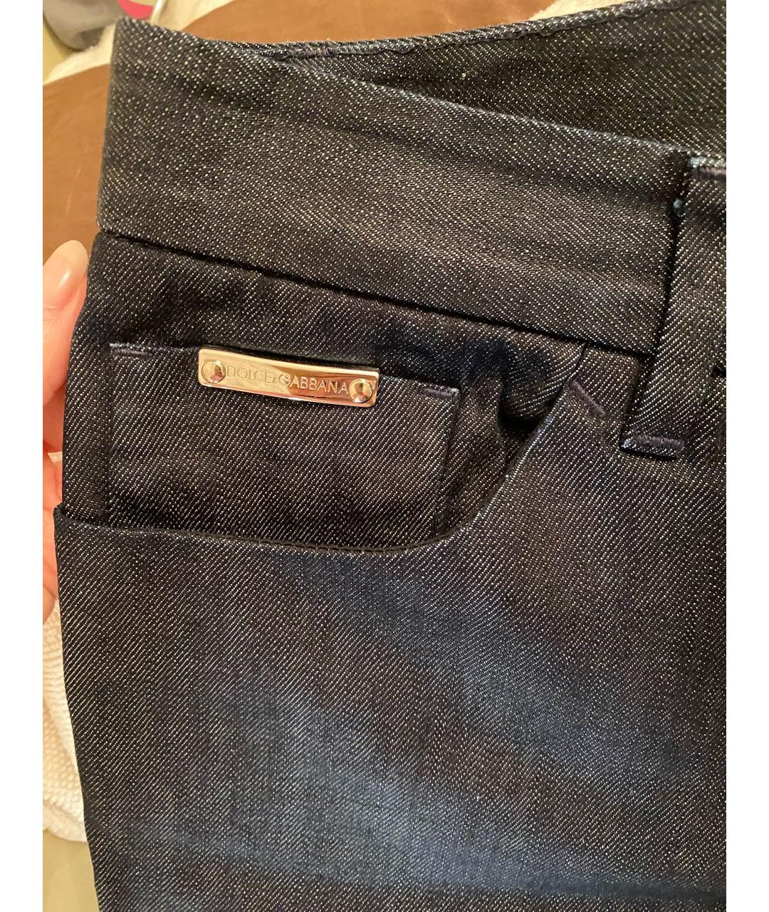 DOLCE&GABBANA Темно-синие хлопко-эластановые джинсы клеш, фото 3