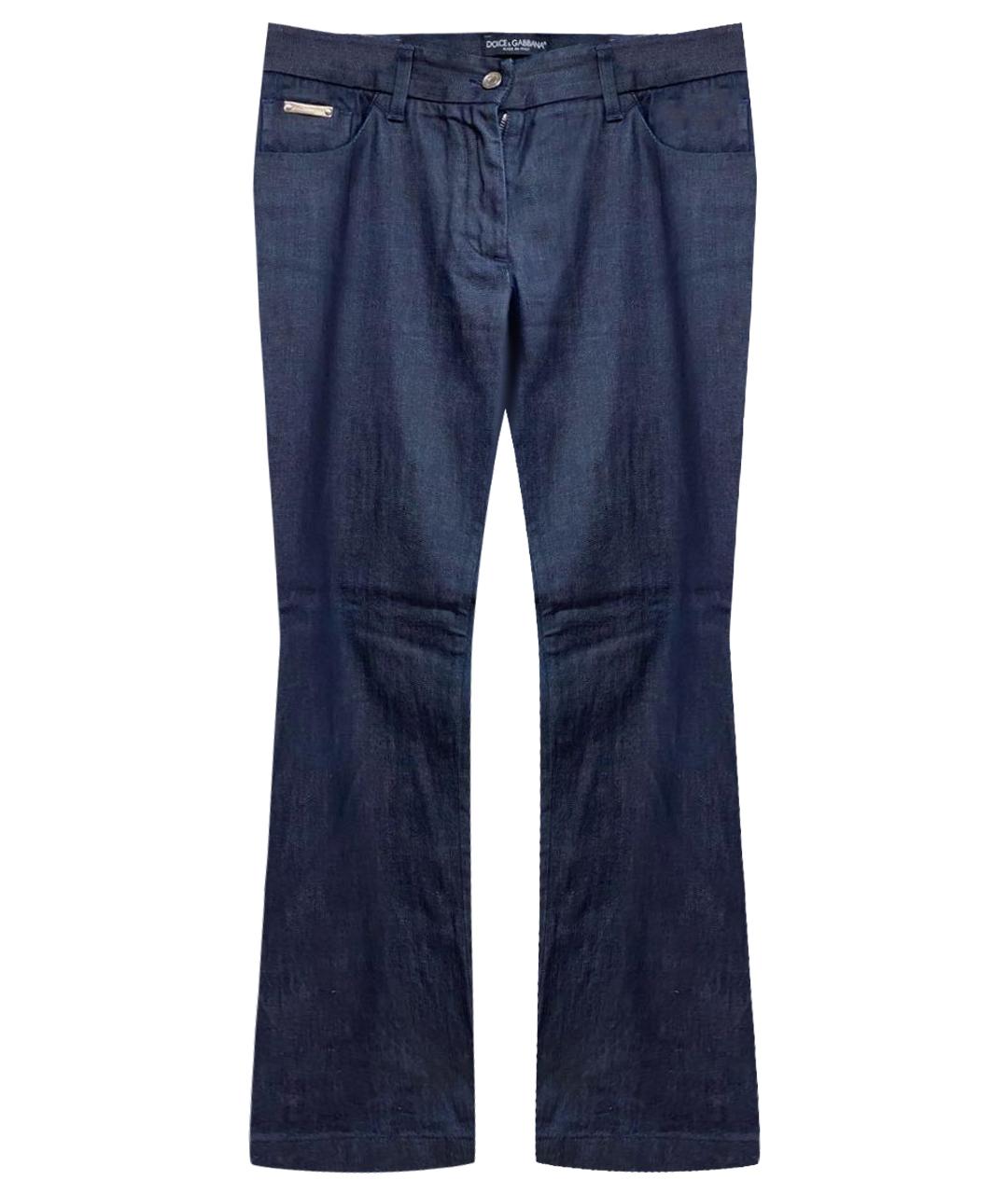 DOLCE&GABBANA Темно-синие хлопко-эластановые джинсы клеш, фото 1