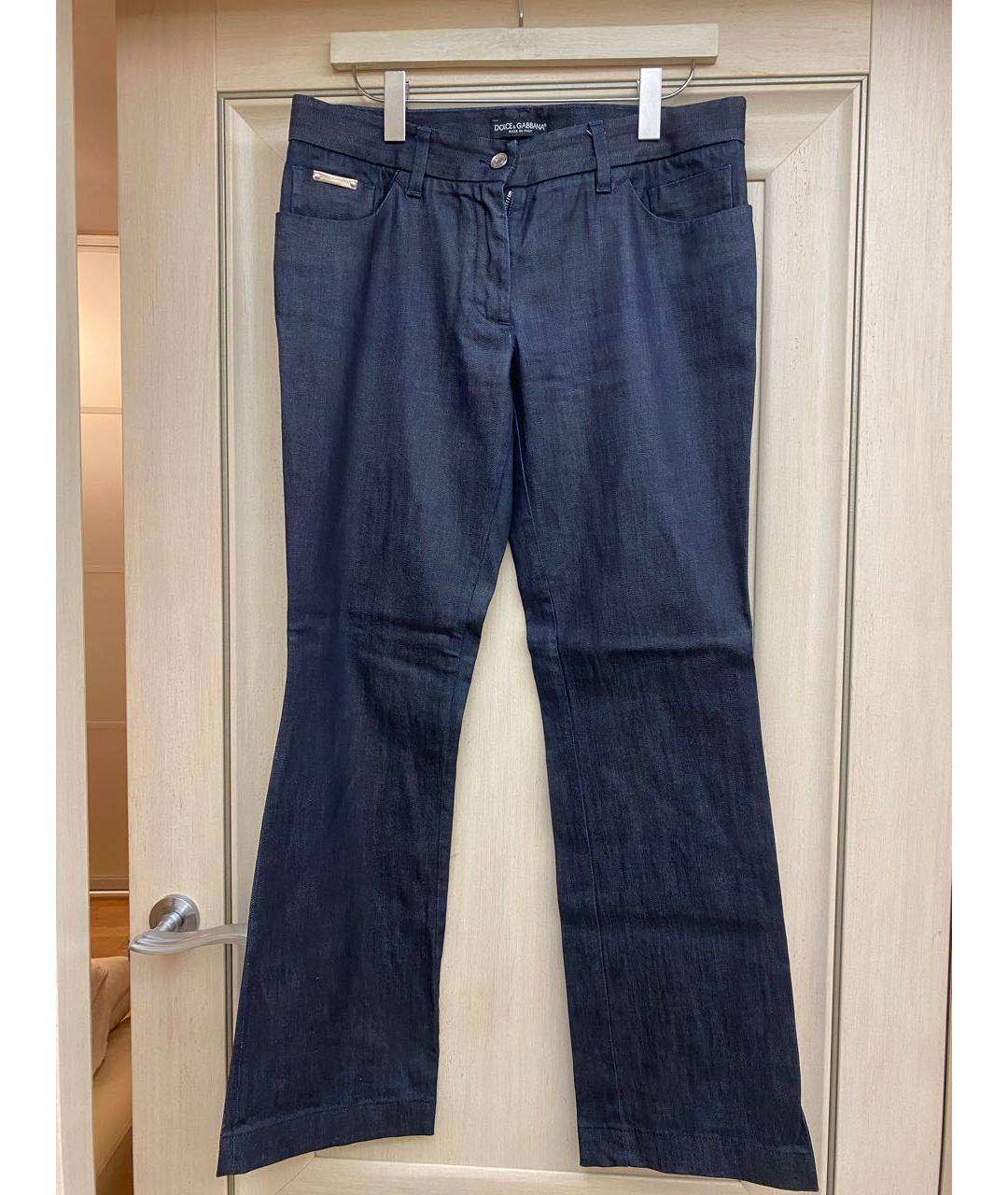 DOLCE&GABBANA Темно-синие хлопко-эластановые джинсы клеш, фото 5