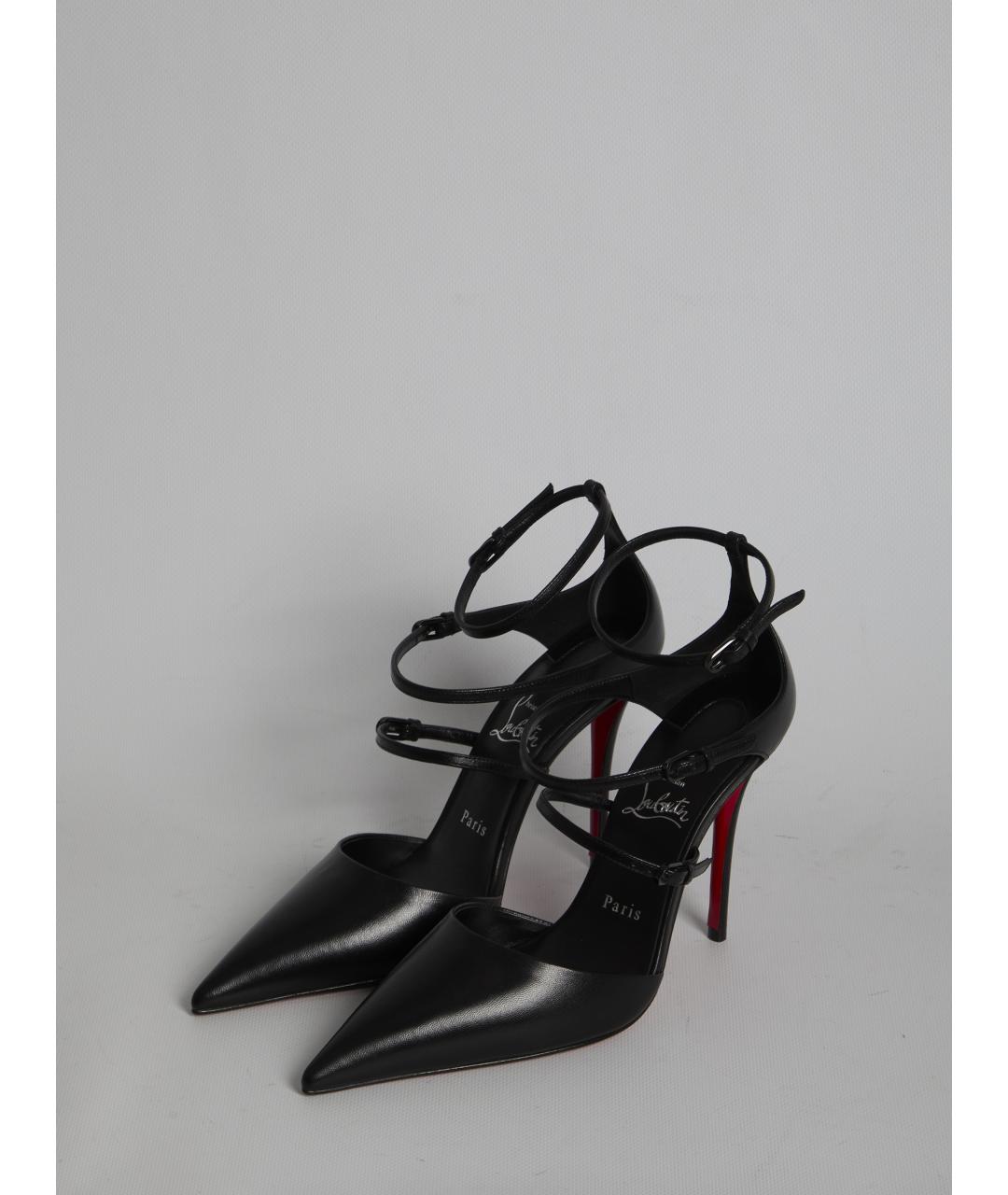 CHRISTIAN LOUBOUTIN Черные кожаные туфли, фото 2