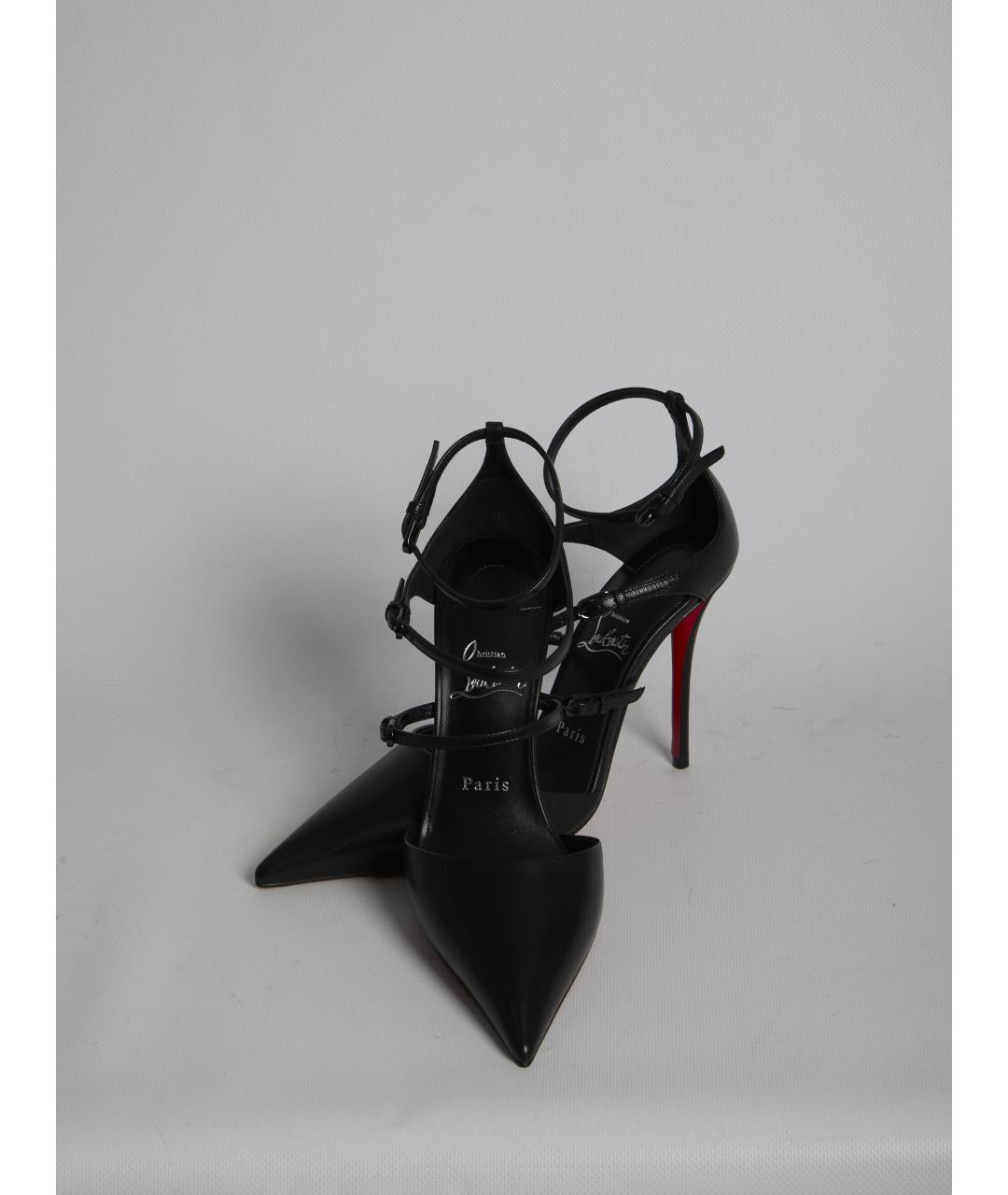 CHRISTIAN LOUBOUTIN Черные кожаные туфли, фото 5