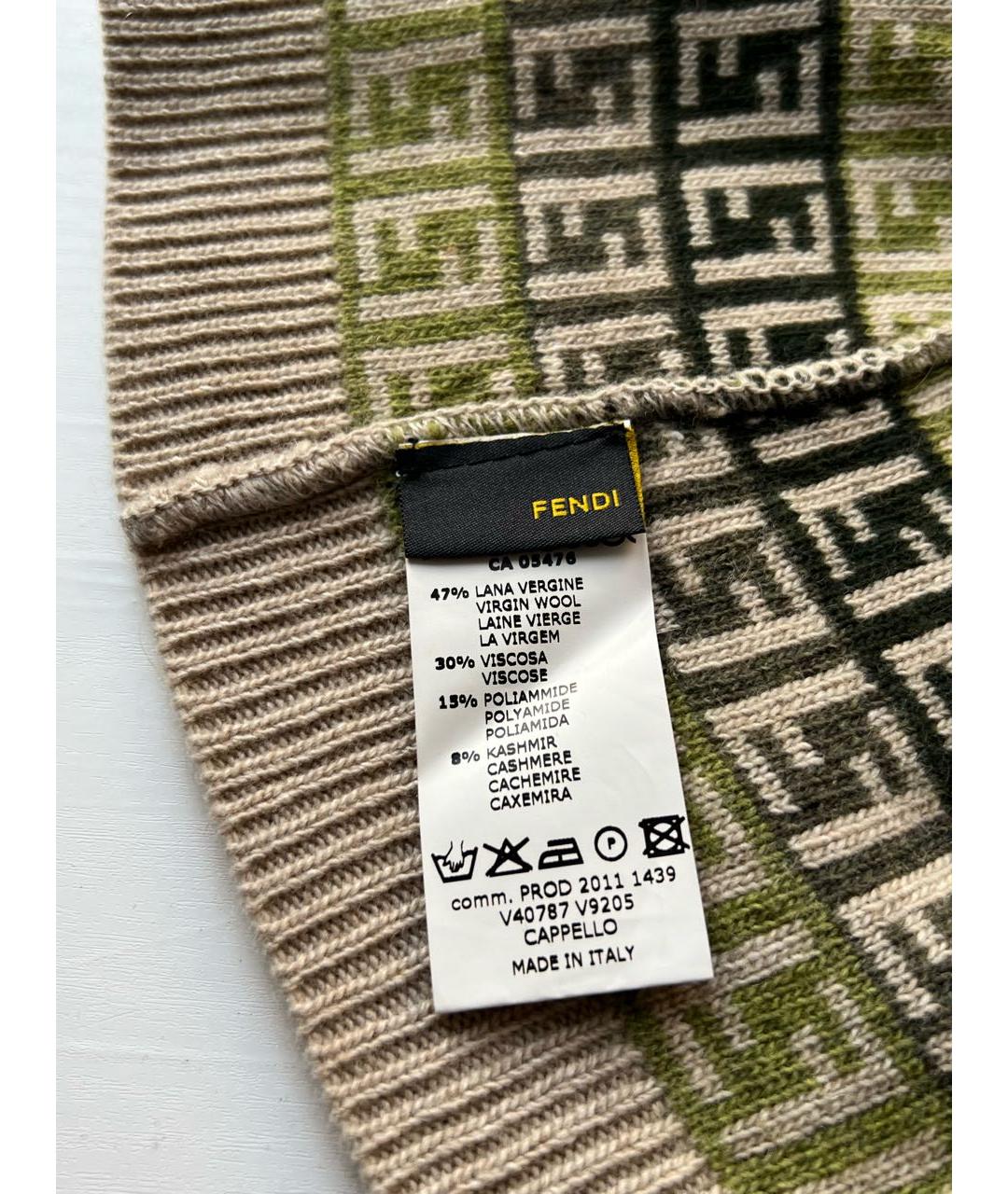 FENDI Мульти шерстяная шапка, фото 4