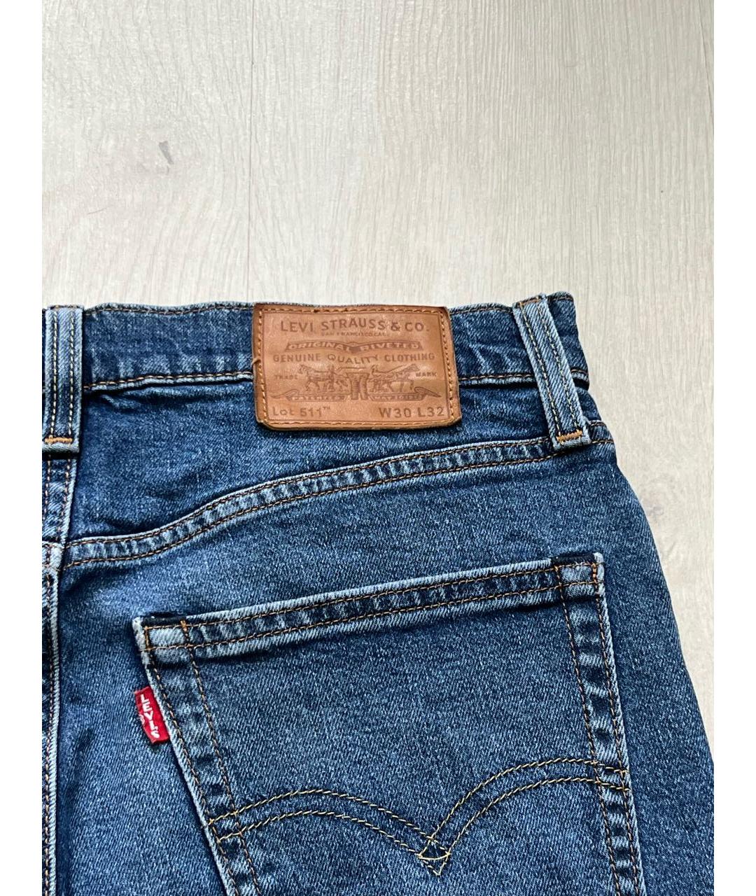 LEVI'S Синие хлопко-эластановые джинсы скинни, фото 5