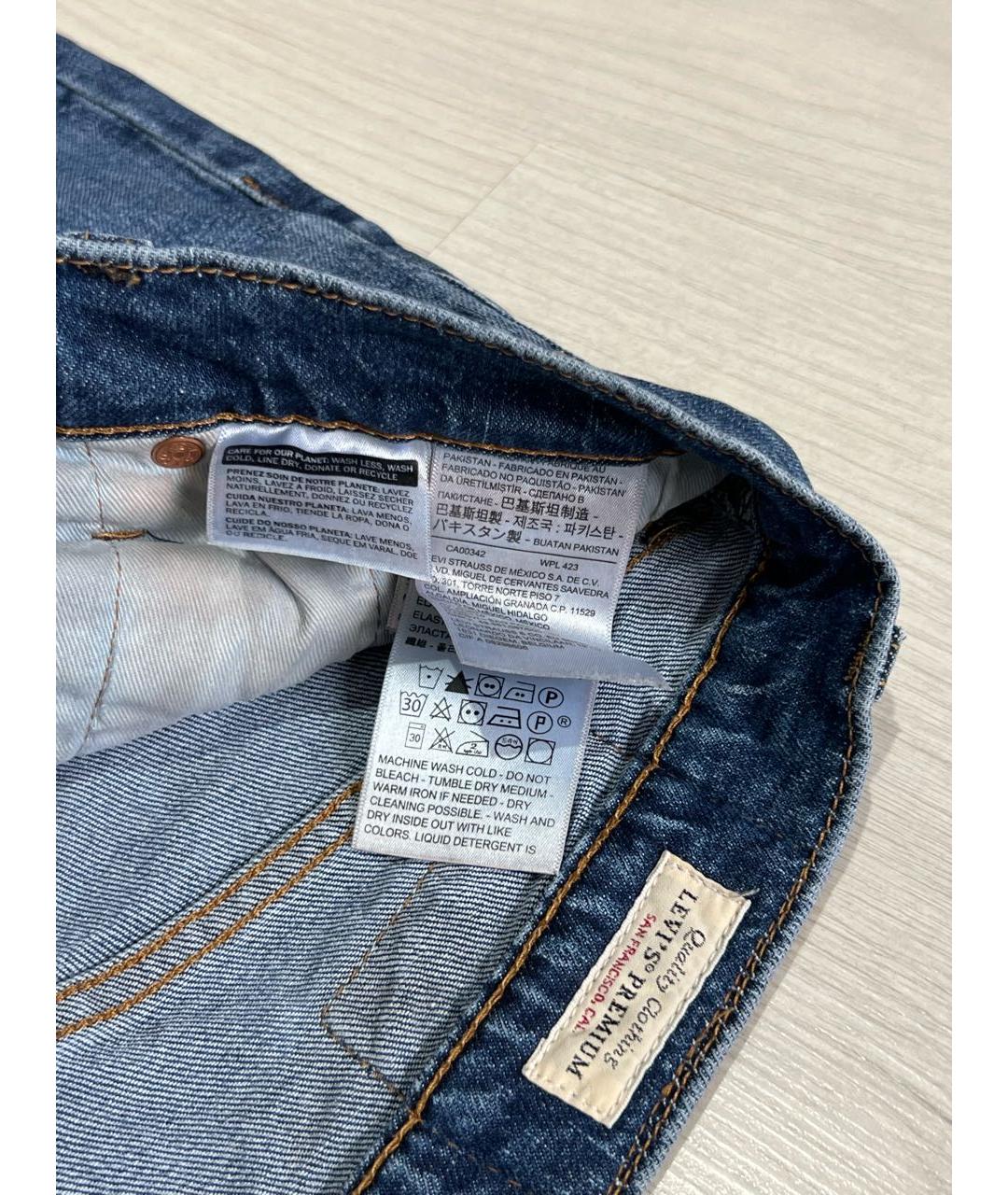 LEVI'S Синие хлопко-эластановые джинсы скинни, фото 6