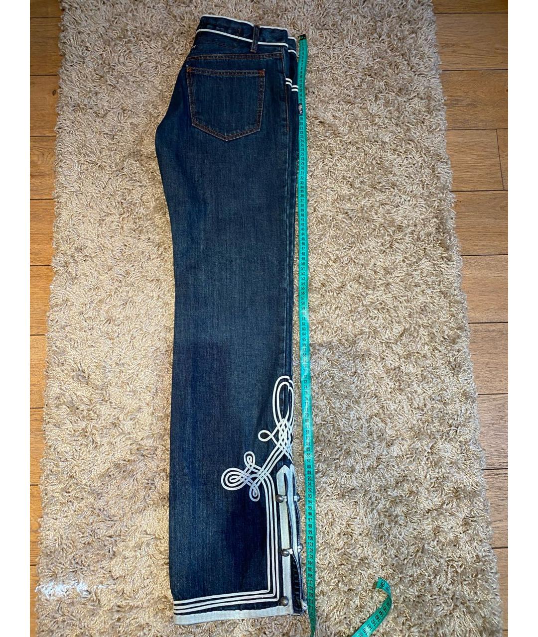 JEAN PAUL GAULTIER Синие хлопковые прямые джинсы, фото 8