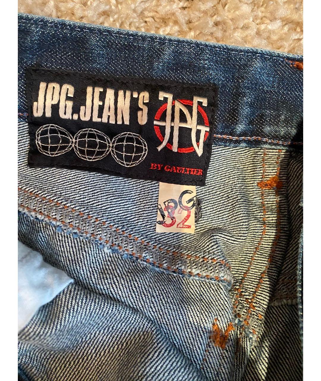 JEAN PAUL GAULTIER Синие хлопковые прямые джинсы, фото 6