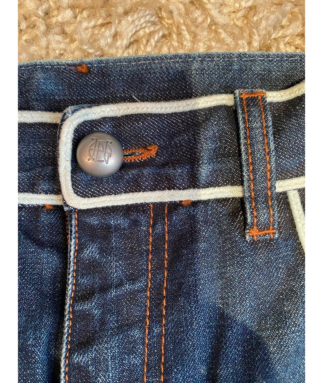 JEAN PAUL GAULTIER Синие хлопковые прямые джинсы, фото 5