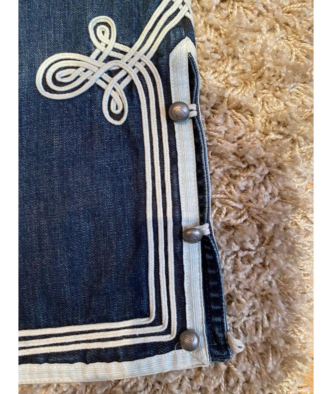 JEAN PAUL GAULTIER Синие хлопковые прямые джинсы, фото 4